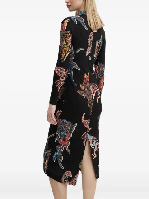 ribbed print midi dress by DESIGUAL