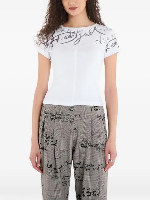 scribble-print ribbed T-shirt by DESIGUAL