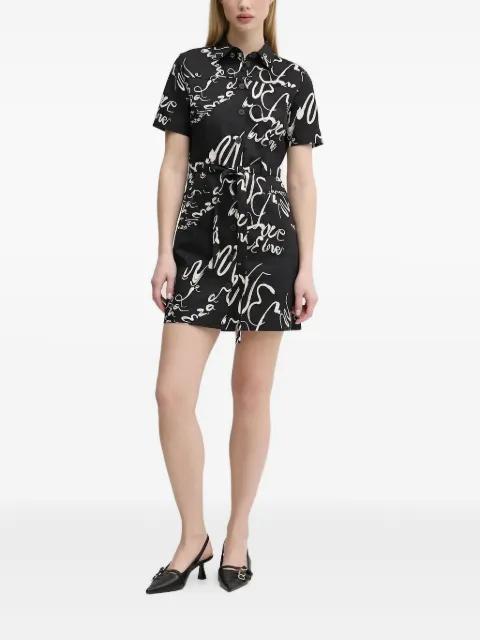 script-print shirt mini dress by DESIGUAL
