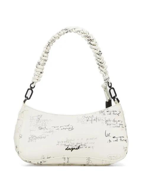small script-print woven backpack by DESIGUAL