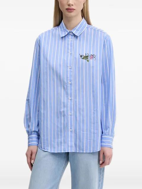 striped floral-detail shirt by DESIGUAL