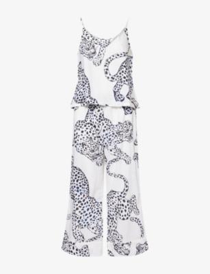Jaguar-Print Cami & Wide-Leg Cotton Pyjama Set by DESMOND&DEMPSEY