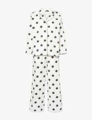 Placement-Print Long-Sleeve Cotton Pyjama Set by DESMOND&DEMPSEY