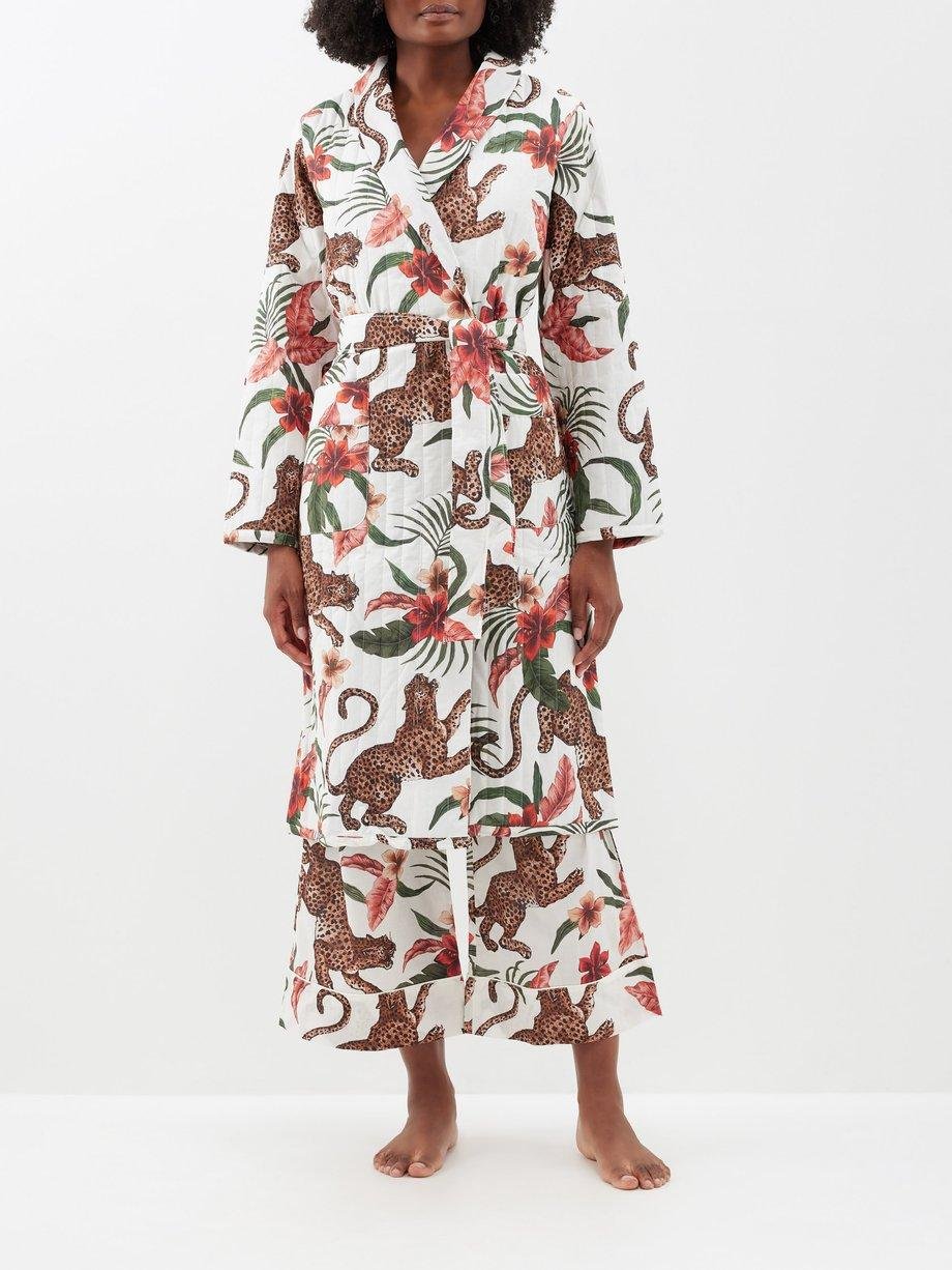 Soleia-print quilted cotton bathrobe by DESMOND&DEMPSEY