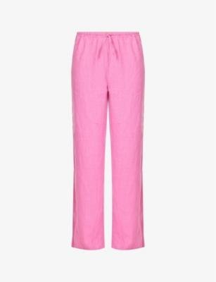 Straight-leg mid-rise linen trousers by DESMOND&DEMPSEY