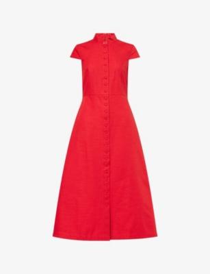 Amoako Button-Front Cotton Midi Dress by D'ESTREE