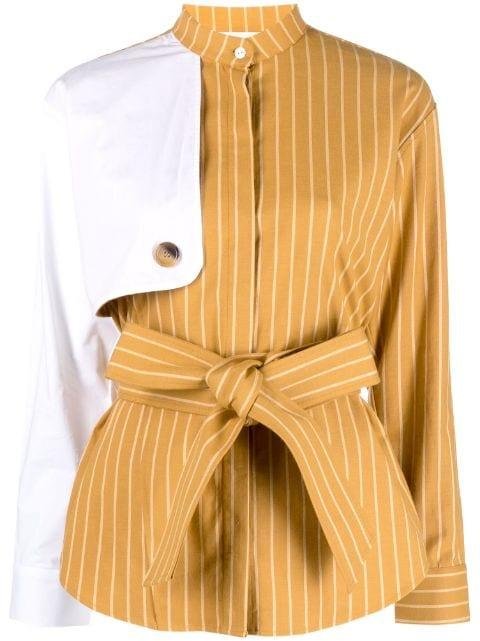 Hans pinstripe-pattern shirt jacket by D'ESTREE