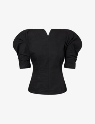 Janet Puff-Sleeve Cotton Top by D'ESTREE