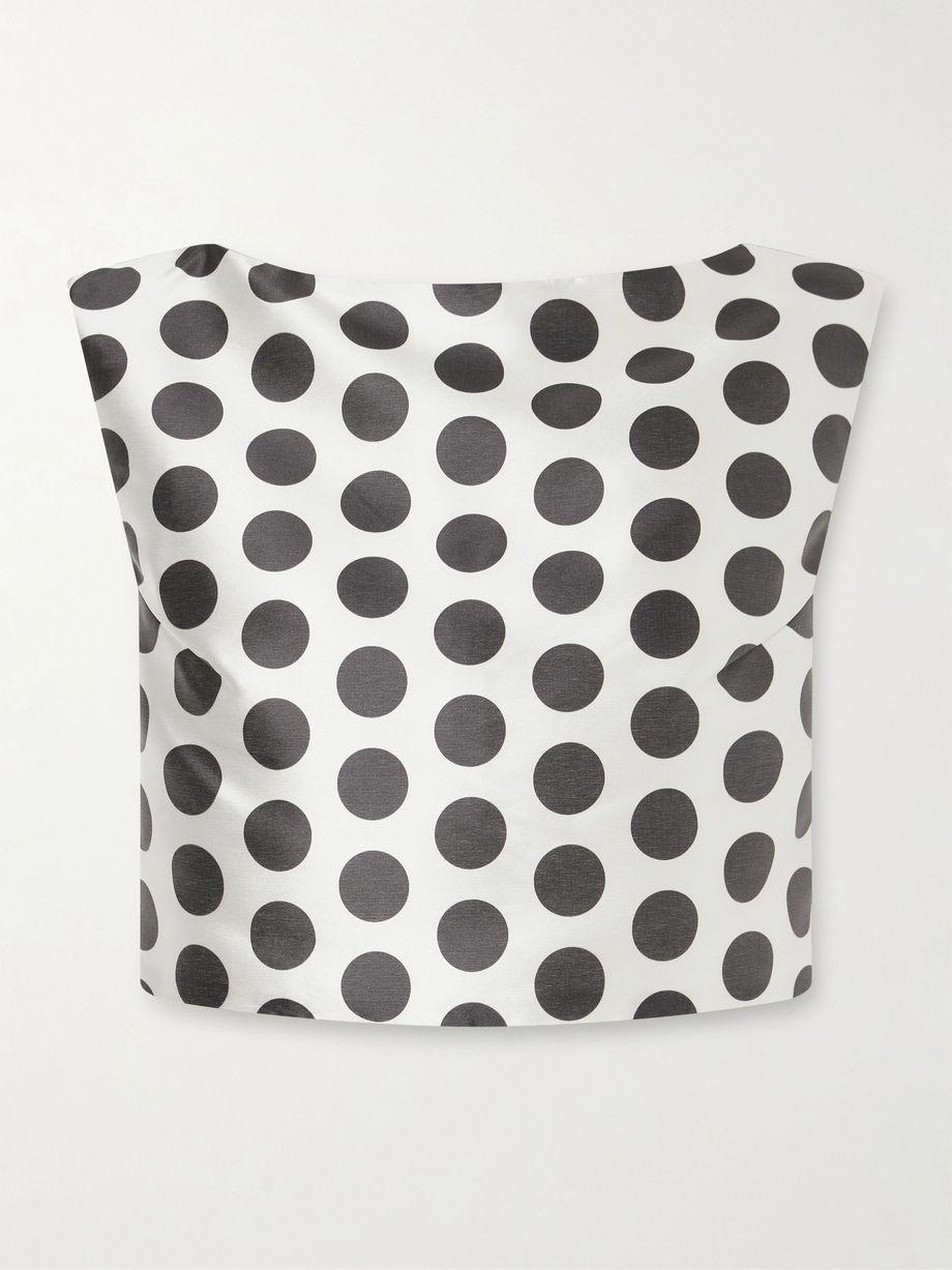Richard cropped polka-dot satin top by D'ESTREE