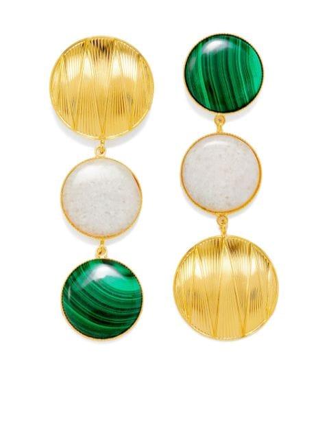 drop-design double-stone earrings by D'ESTREE