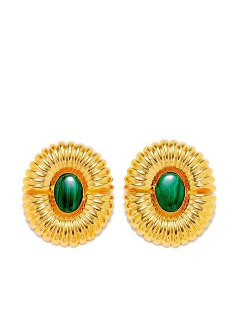 embossed stud earrings by D'ESTREE