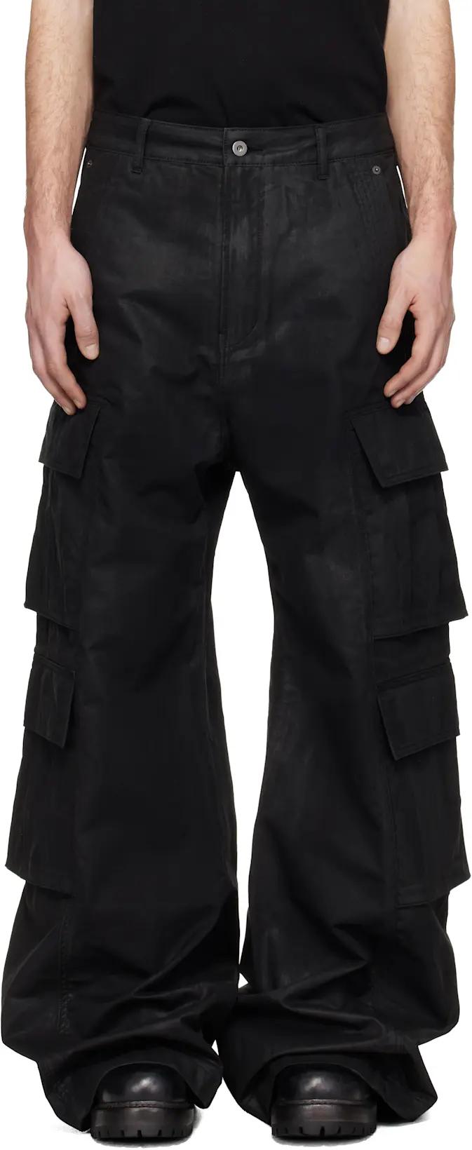 Black Waxed Grattan Cargo Pants by DET BLEV SENT
