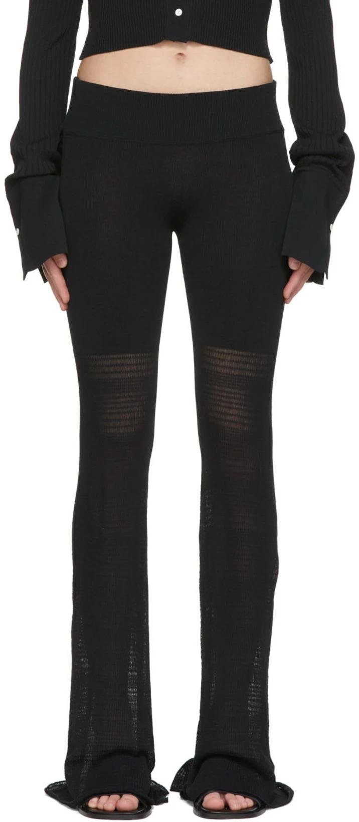 Black Polyester Lounge Pants by DETERM;