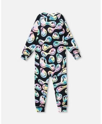 Baby Girl One-Piece Thermal Underwear Smiley Face Girl - Baby by DEUX PAR DEUX