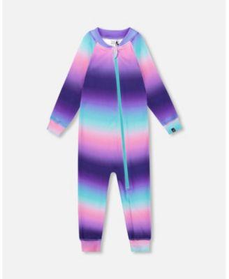 Baby Girls One-Piece Thermal Underwear Purple Gradient by DEUX PAR DEUX