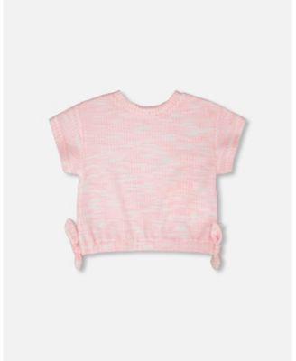 Big Girls Jacquard Knit T-Shirt by DEUX PAR DEUX