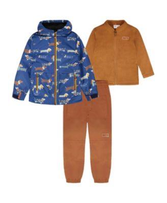 Boys' 3-in-1 Two-Piece Mid-Season Dog Print Outerwear Set - Baby by DEUX PAR DEUX