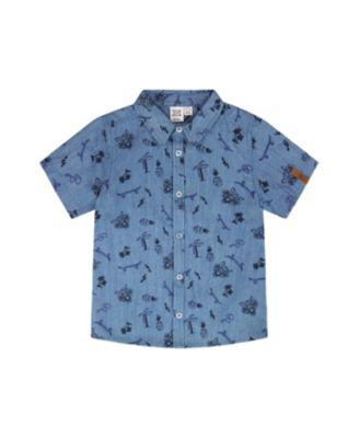 Boys' Chambray Skateboards Short-Sleeve Shirt - Little Kid by DEUX PAR DEUX