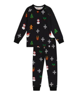 Boys' Christmas Pixel Organic Cotton Top Pants Two Piece Pajama Set - Little Kid by DEUX PAR DEUX