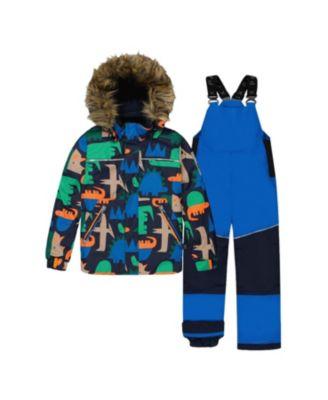 Boys' Dinosaur Discover Fleece Jacket Snow Pants Two Piece Snowsuit - Little Kid by DEUX PAR DEUX