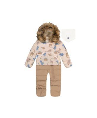 Boys' Dinosaur Snug Car Seat Fleece Neckwarmer One Piece Snowsuit - Baby by DEUX PAR DEUX
