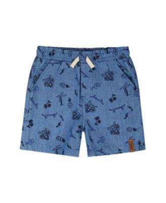 Boys' Elastic Waist Skateboards Chambray Shorts - Little Kid by DEUX PAR DEUX
