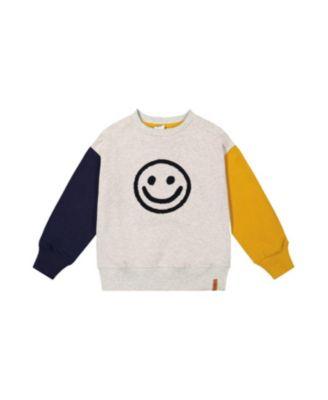 Boys' Fleece Raglan Sleeve Smiley Face Graphic Sweatshirt - Little Kid by DEUX PAR DEUX