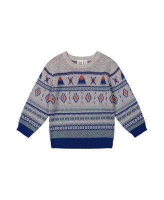 Boys' Jacquard Knit Fair Isle Ribbed Cuff Sweater - Little Kid by DEUX PAR DEUX