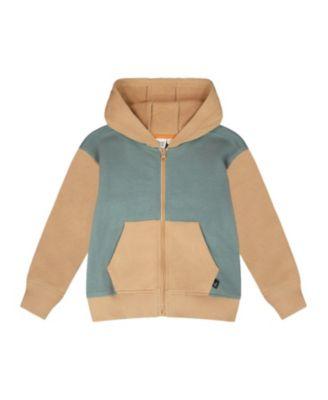 Boys' Long Sleeve Ribbed Trims Hooded French Terry Cardigan - Little Kid by DEUX PAR DEUX