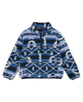 Boys' Mid-Season Plush Half Zip Kangaroo Pocket Pullover Jacket - Little Kid by DEUX PAR DEUX