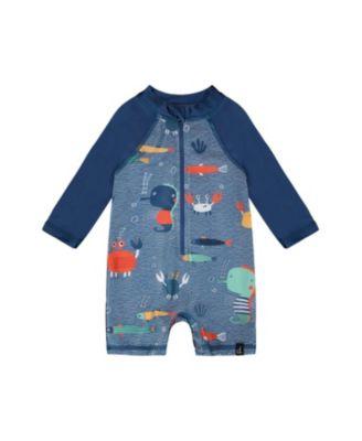 Boys' One-Piece Long Sleeve Printed Marine Animals Rashguard - Baby by DEUX PAR DEUX