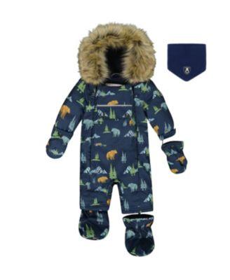 Boys' One-Piece Play Snowsuit Designed for Car Seat Animal - Baby by DEUX PAR DEUX
