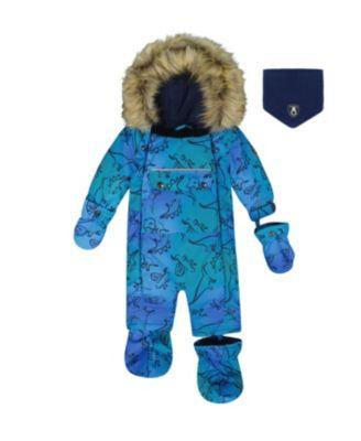 Boys' One-Piece Play Snowsuit Designed for Car Seat Dinosaur - Baby by DEUX PAR DEUX