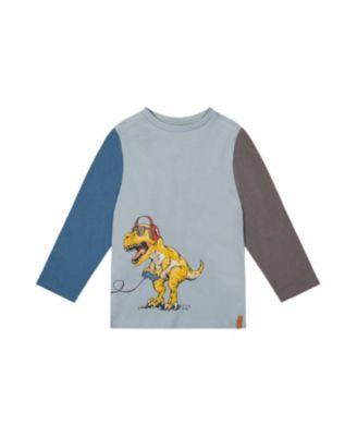 Boys' Organic Cotton Crew Neck Dino Graphic Long Sleeve T-Shirt - Little Kid by DEUX PAR DEUX