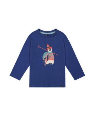 Boys' Organic Cotton Crew Neck Penguin Graphic Long Sleeve T-Shirt - Little Kid by DEUX PAR DEUX