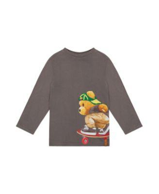 Boys' Organic Cotton Crew Neck Skate Bear Long Sleeve T-Shirt - Little Kid by DEUX PAR DEUX
