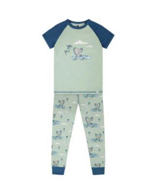 Boys' Organic Cotton Crocodile Print Two-Piece Pyjama Set - Baby by DEUX PAR DEUX