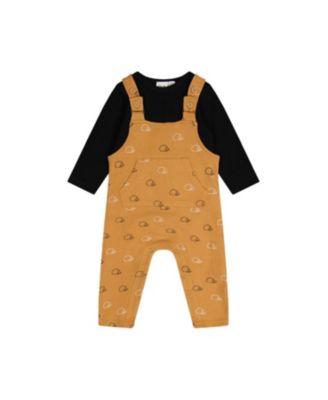Boys' Organic Cotton Envelope Neck Romper and Hedgehog Pocket Overalls Set - Baby by DEUX PAR DEUX