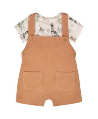 Boys' Organic Cotton Jersey Onesie and Cotton Rib Shortall Set - Baby by DEUX PAR DEUX