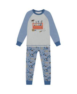 Boys' Organic Cotton Long Sleeve Top and Pants Two-Piece Pajama Tools Set - Little Kid by DEUX PAR DEUX