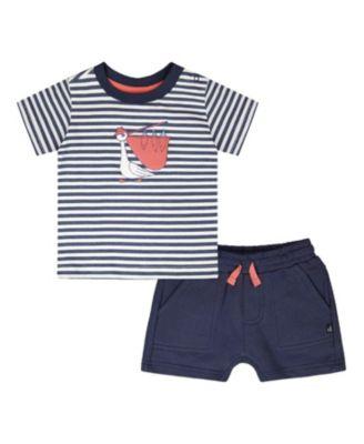 Boys' Organic Cotton Stripes T-Shirt and Short Set - Little Kid by DEUX PAR DEUX