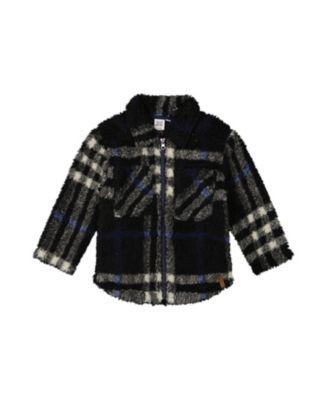 Boys' Plaid Full-Zip Dual Chest Pocket Fleece Overshirt - Little Kid by DEUX PAR DEUX