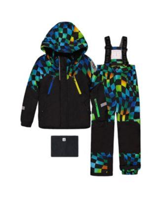 Boys' Play Colorblock Jacket & Checkerboard Pants Two Piece Snowsuit - Little Kid by DEUX PAR DEUX