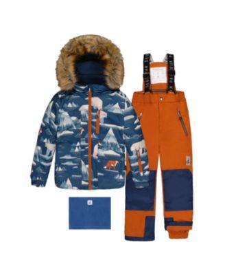 Boys' Play Faux Fur Hood Bear Jacket & Pants Two Piece Snowsuit - Little Kid by DEUX PAR DEUX