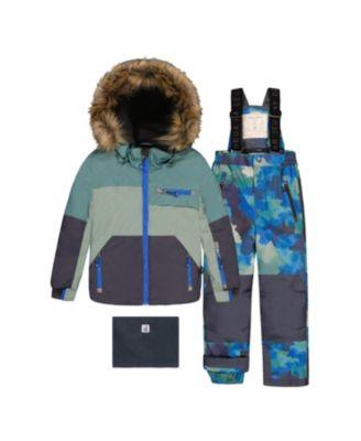 Boys' Play Faux Fur Hood Jacket & Camouflage Pants Two Piece Snowsuit - Little Kid by DEUX PAR DEUX