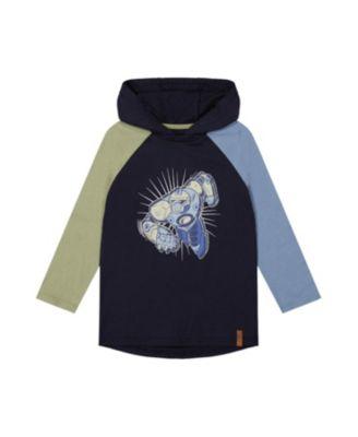 Boys' Raglan Hooded Cotton Graphic T-Shirt - Little Kid by DEUX PAR DEUX