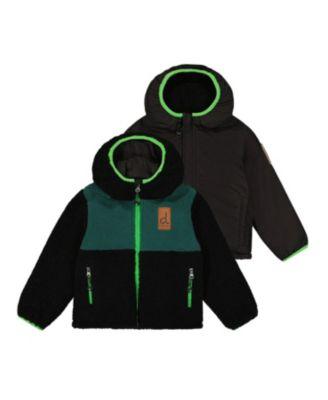 Boys' Reversible Mid-Season Fleece Hooded Full Zip Jacket - Little Kid by DEUX PAR DEUX
