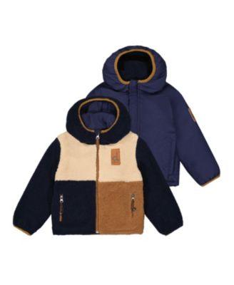 Boys' Reversible Mid-Season Fleece Hooded Full Zip Jacket - Little Kid by DEUX PAR DEUX