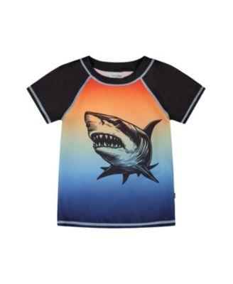 Boys' Short Sleeve Shark Gradient Rashguard - Little Kid by DEUX PAR DEUX