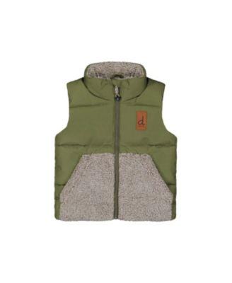 Boys' Sleeveless Quilted Fleece Pocket Mid-Season Vest - Little Kid by DEUX PAR DEUX